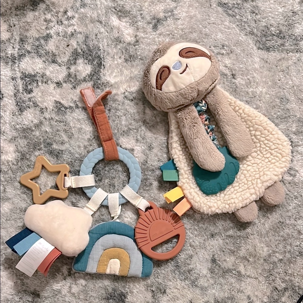 Itzy Ritzy Sloth Plush Activity Toy with Teether and Rattle